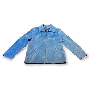 Wilson's Leather Suede Kids Jacket Blue Size Large